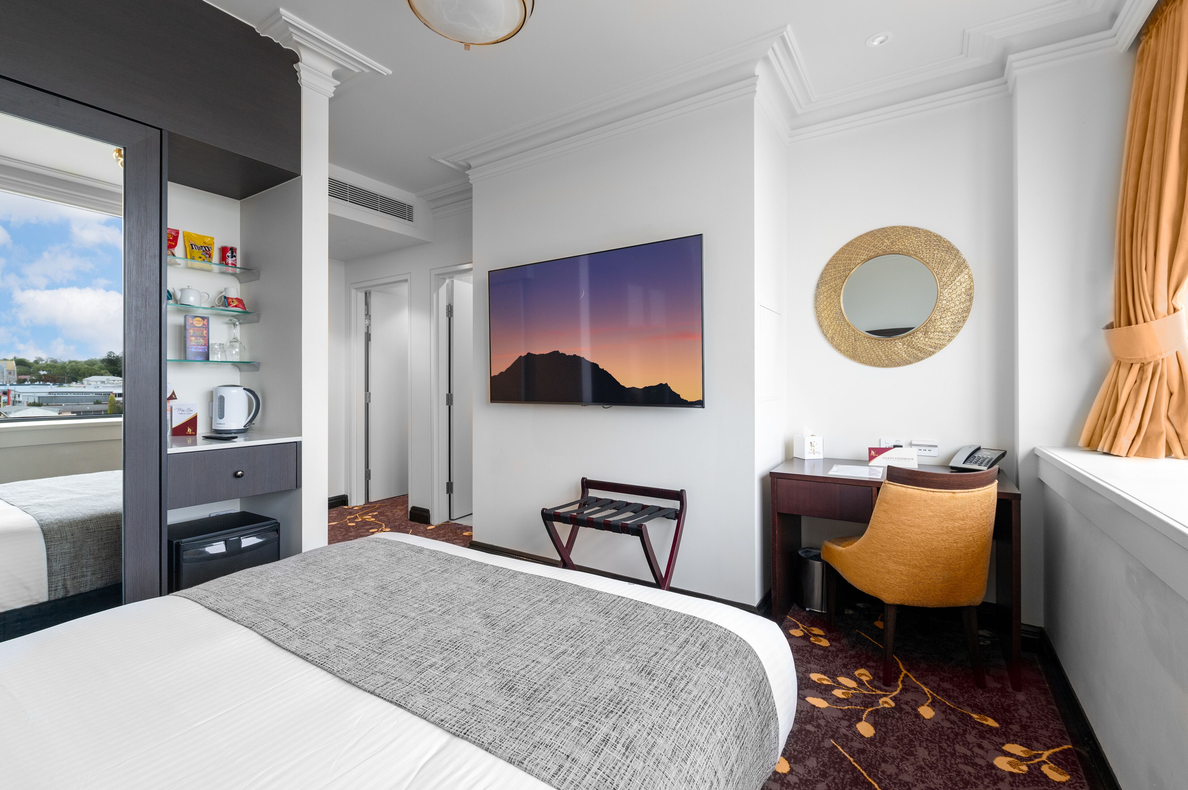 Premium bedding, minibar, in-room safe, desk