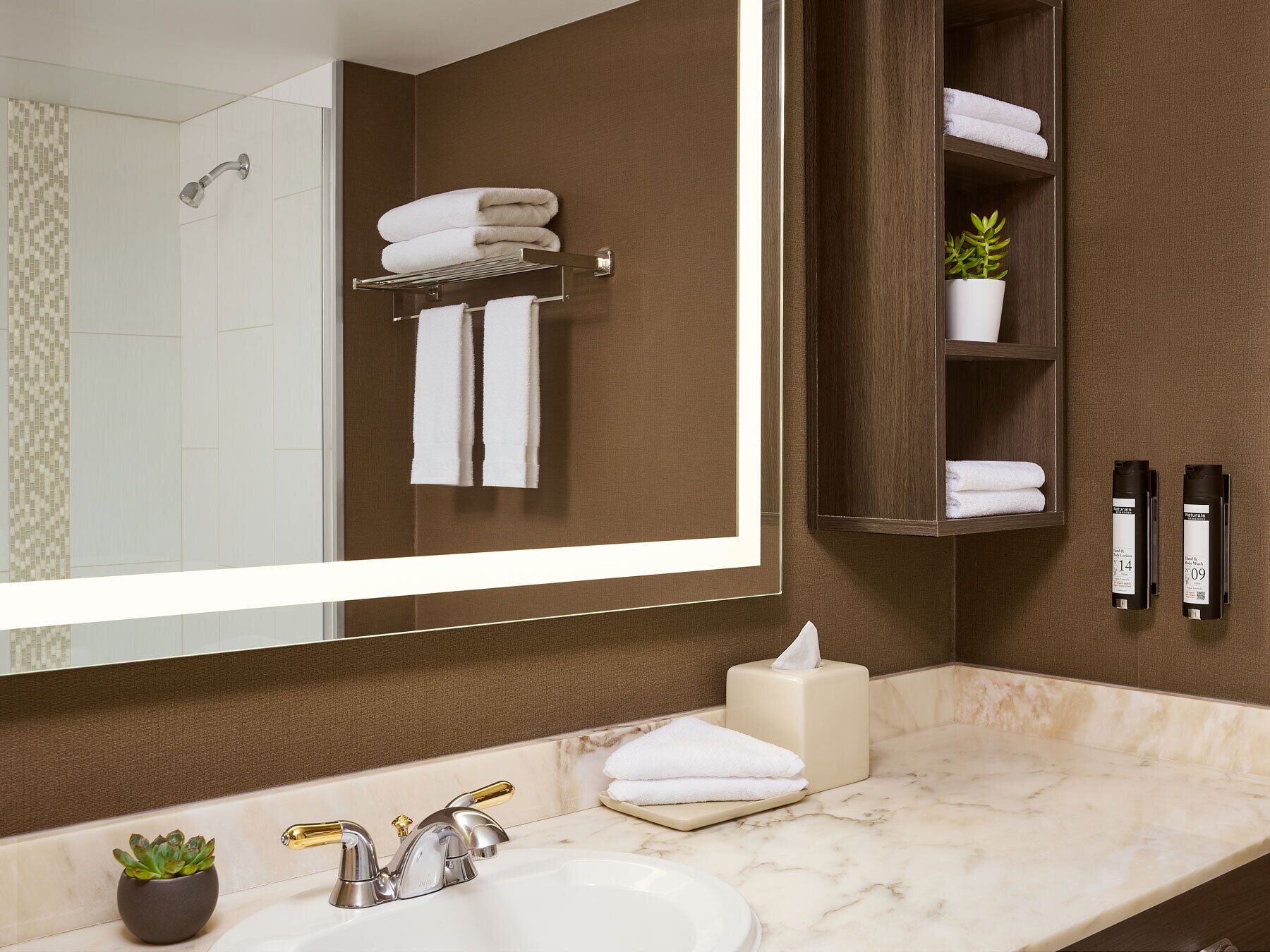 shower, hair dryer, bathrobes, towels