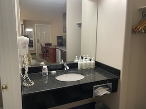 Hair dryer, towels
