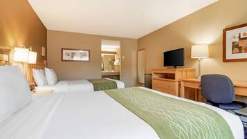 Deluxe Room, 2 Queen Beds, Non Smoking | Premium bedding, desk, blackout drapes, iron/ironing board