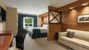 Studio Suite, 1 King Bed, Non Smoking, Balcony | Pillow-top beds, desk, blackout curtains, iron/ironing board