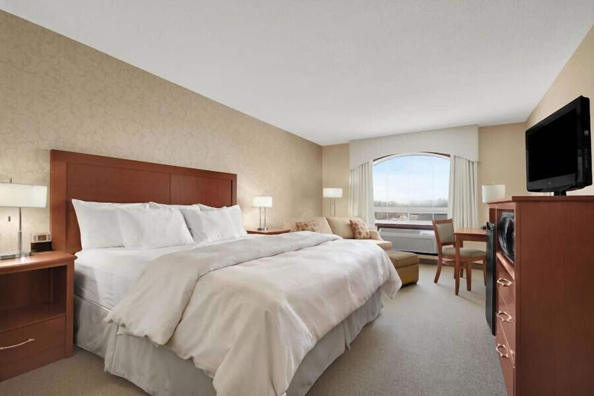 Pillow-top beds, desk, blackout curtains, iron/ironing board