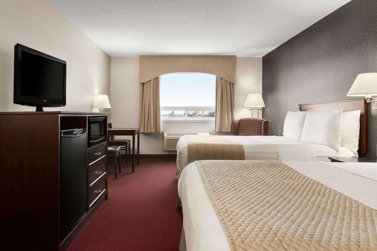 Upgraded, Standard Room, 2 Queen Beds | Pillowtop beds, desk, blackout drapes, iron/ironing board