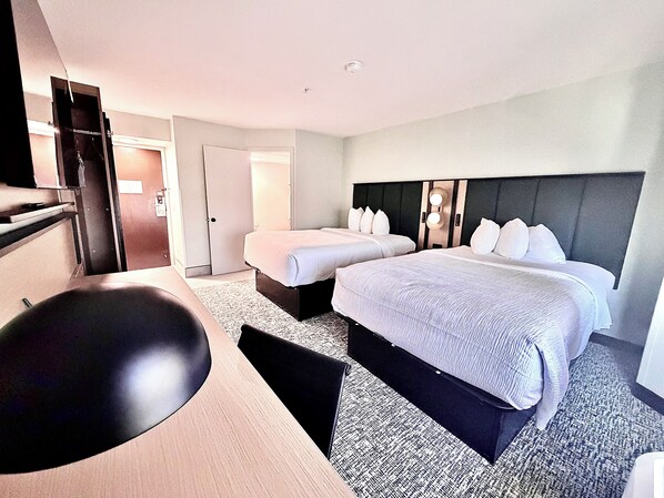 Room, 2 Double Beds, Non Smoking | Desk, blackout drapes, iron/ironing board, free cribs/infant beds