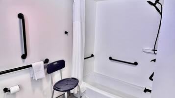 Room, 1 Queen Bed, Hearing Accessible, Non Smoking | Bathroom | Combined shower/tub, free toiletries, hair dryer, towels