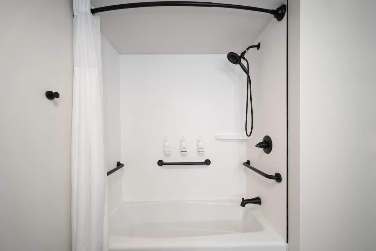 Room, 1 Queen Bed, Hearing Accessible, Non Smoking | Accessible bathroom