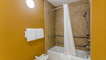 Desk, blackout drapes, iron/ironing board (on request), cribs (free)