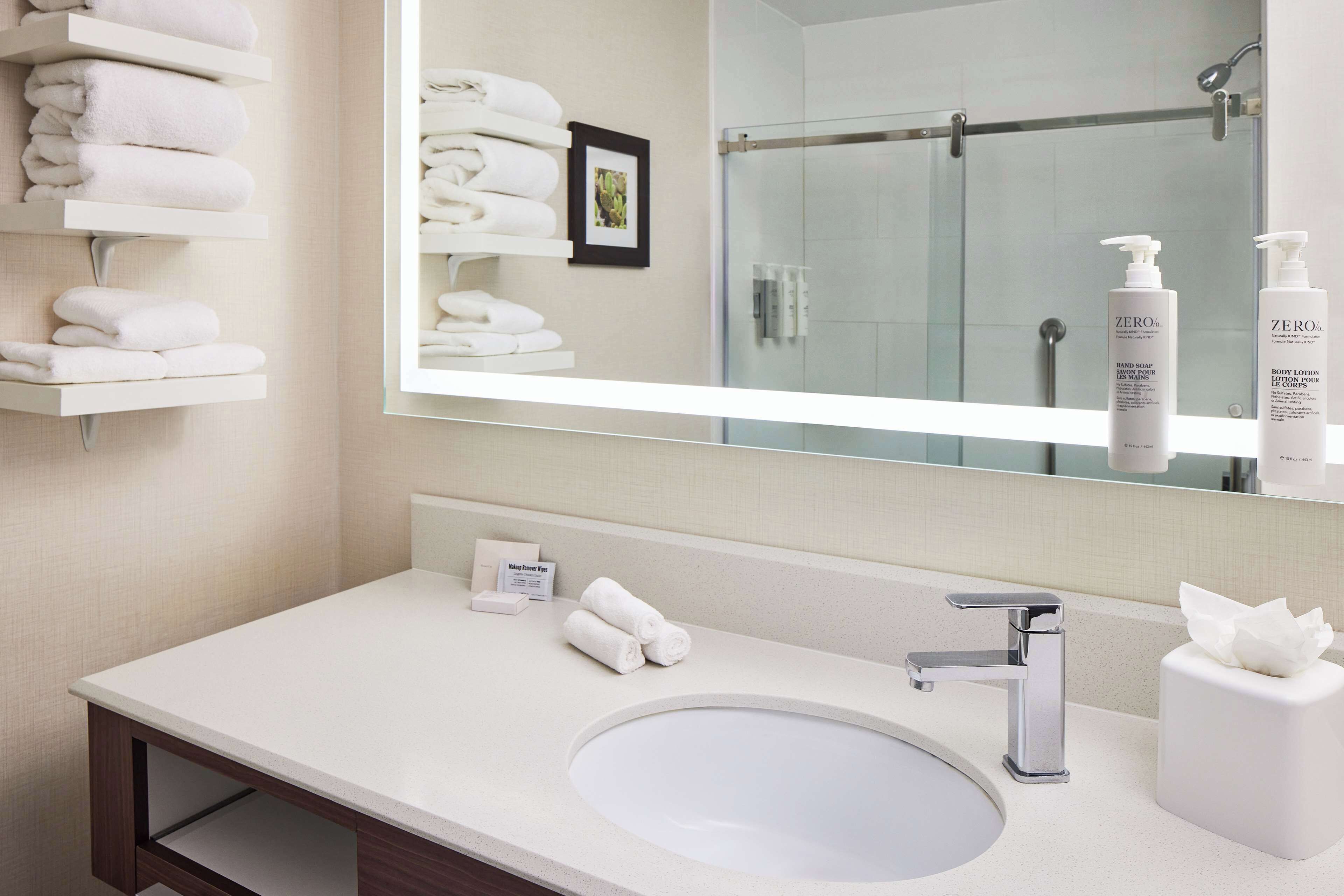 free toiletries, hair dryer, towels, soap