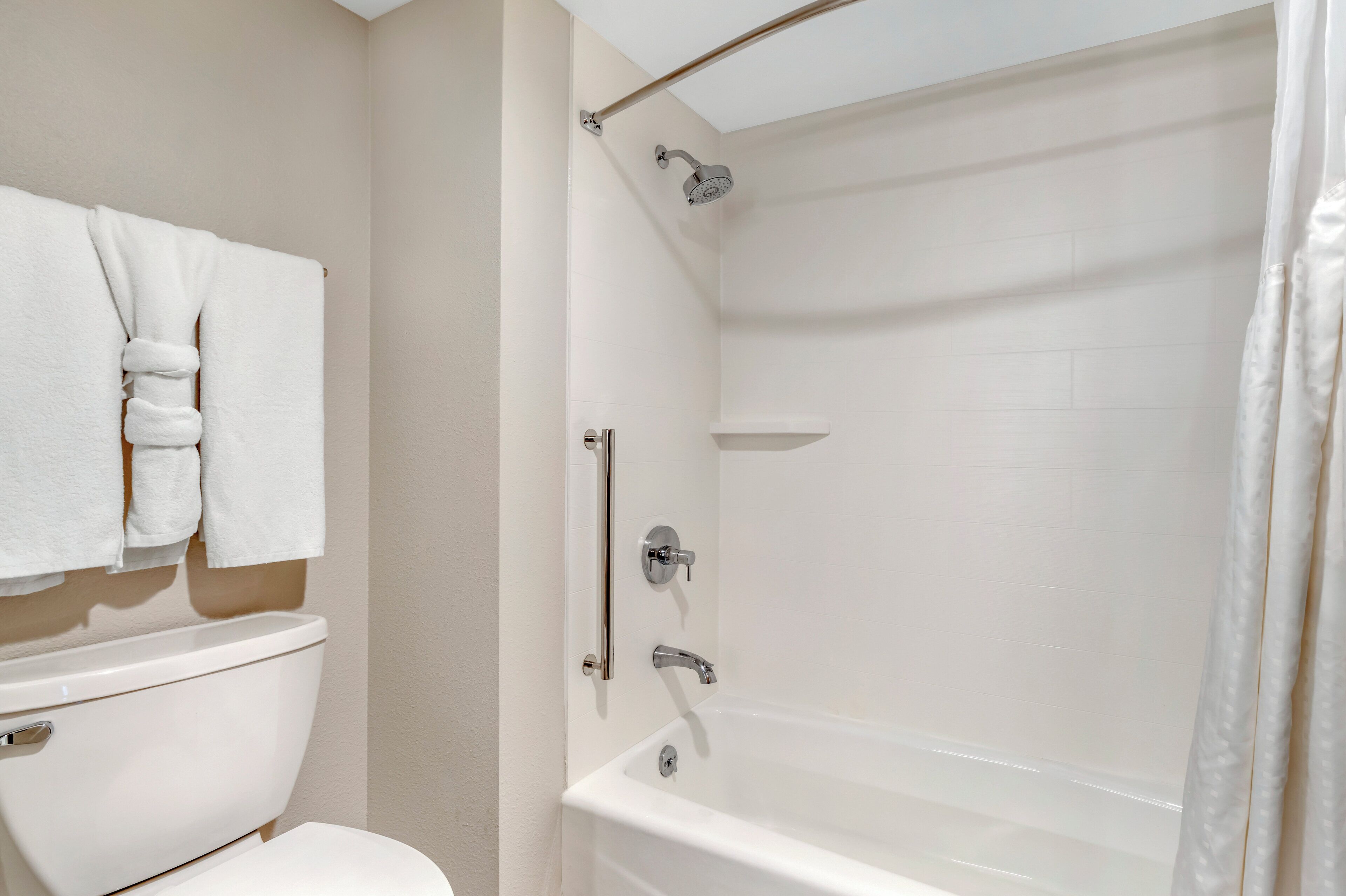 free toiletries, hair dryer, towels, shampoo