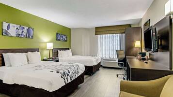 Standard Double Room, 2 Double Beds, Non Smoking | Desk, blackout drapes, soundproofing, iron/ironing board