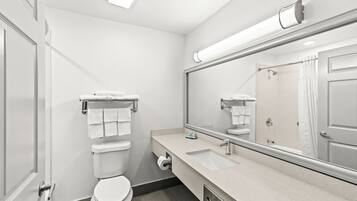 Free toiletries, hair dryer, towels