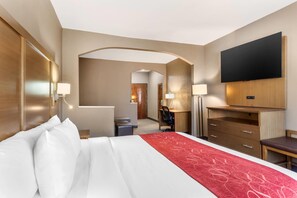 Suite, 1 King Bed, Non Smoking | Desk, laptop workspace, blackout drapes, iron/ironing board - Comfort Suites Bush Intercontinental Airport (Houston)