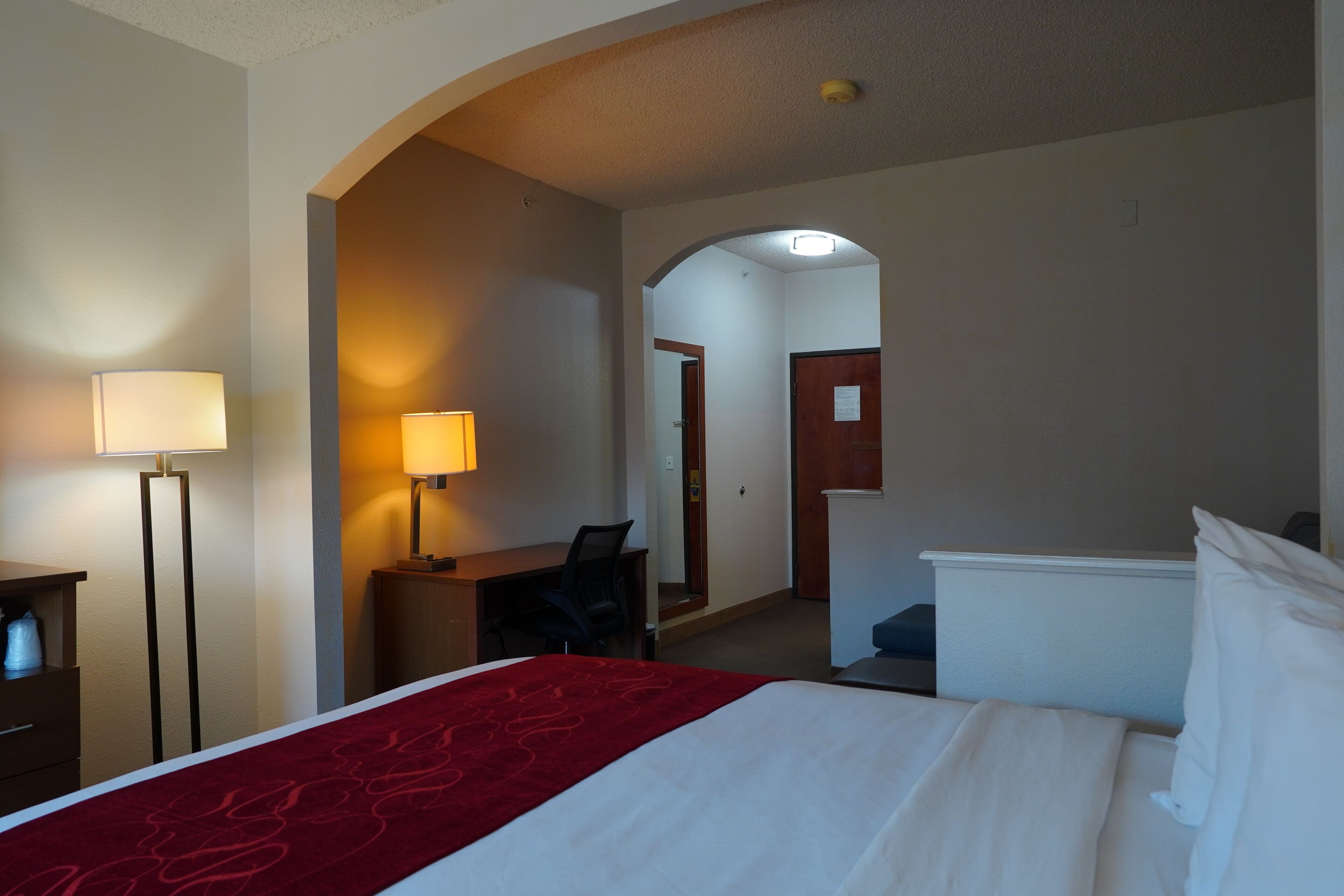 suite, 2 double beds, non smoking | desk, laptop workspace, blackout curtains, iron/ironing board