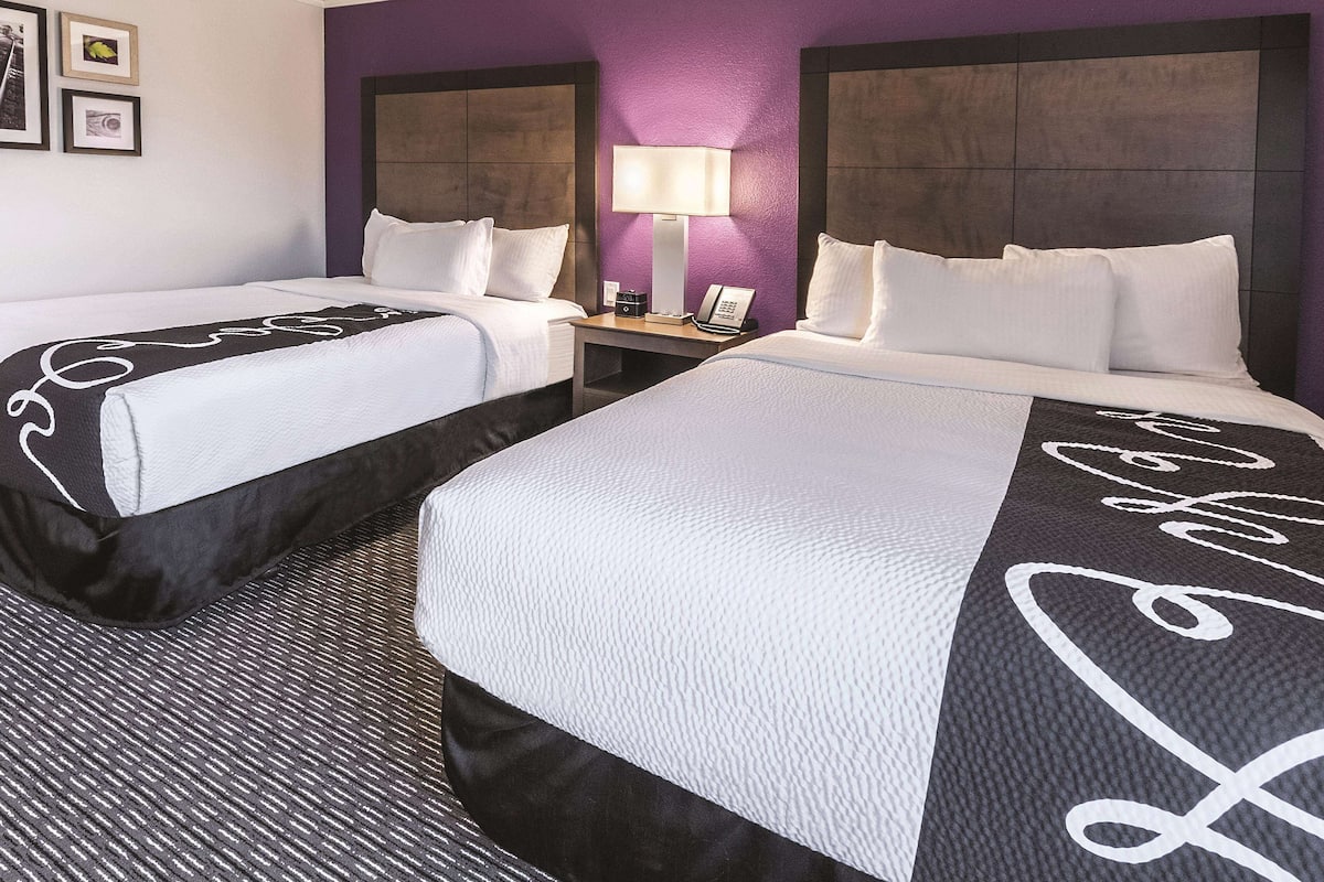 Room, 2 Double Beds, Accessible, Non Smoking (Bathtub w/ Grab Bars) | Premium bedding, desk, iron/ironing board, free cots/infant beds