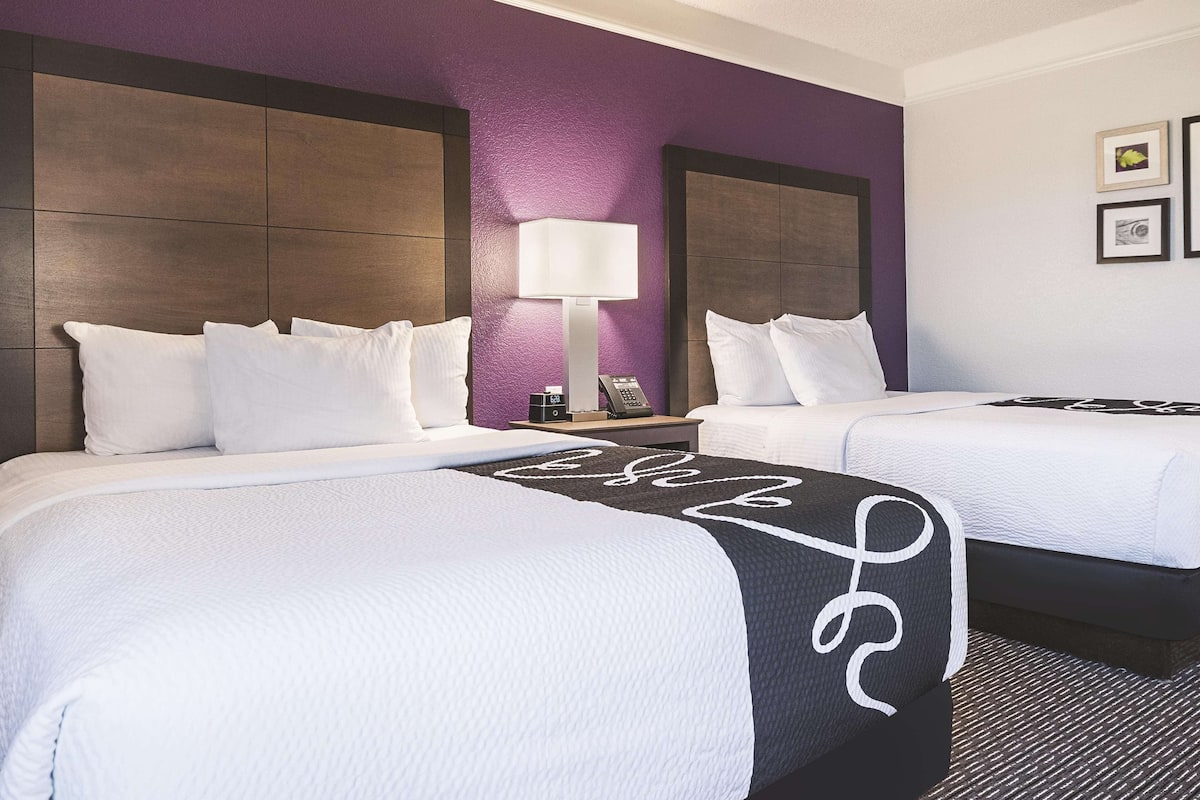 room, 2 double beds, non smoking | premium bedding, desk, iron/ironing board, free cots/infant beds