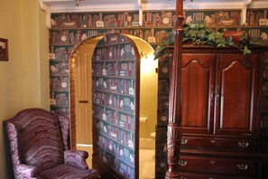 Library, Second Floor, Two Story Room | Bathroom | Jetted tub, free toiletries, hair dryer, bathrobes