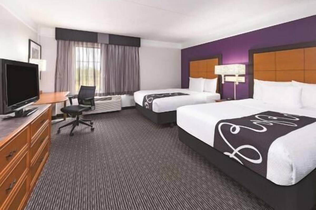 Premium bedding, desk, blackout drapes, iron/ironing board