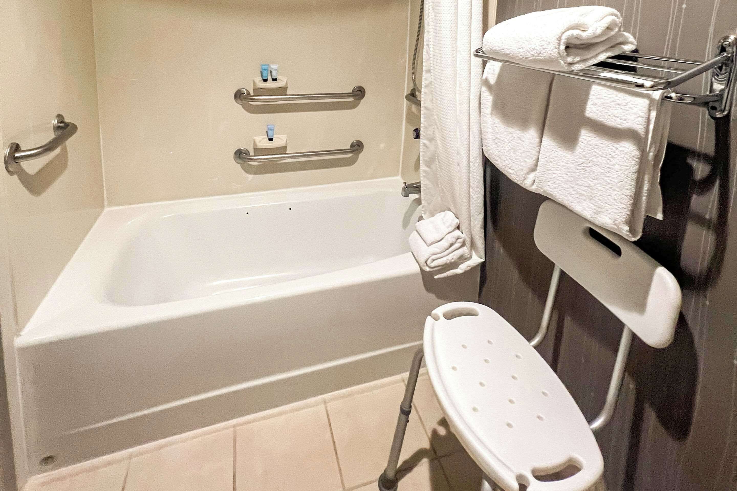 premium bedding, down duvets, desk, laptop workspace