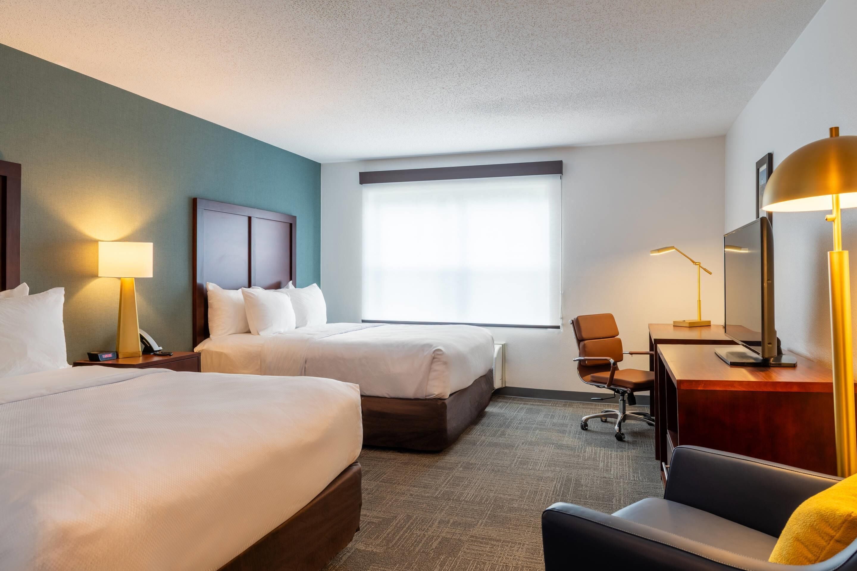 Desk, blackout curtains, iron/ironing board, free WiFi