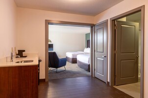 Room, 2 Double Beds, Accessible, Non Smoking | Desk, blackout drapes, iron/ironing board, free WiFi