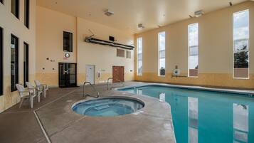 Enjoy a refreshing swim in the large pool or relax in the hot tub.