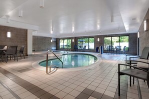 Indoor pool, open 7:00 AM to 11 PM, sun loungers