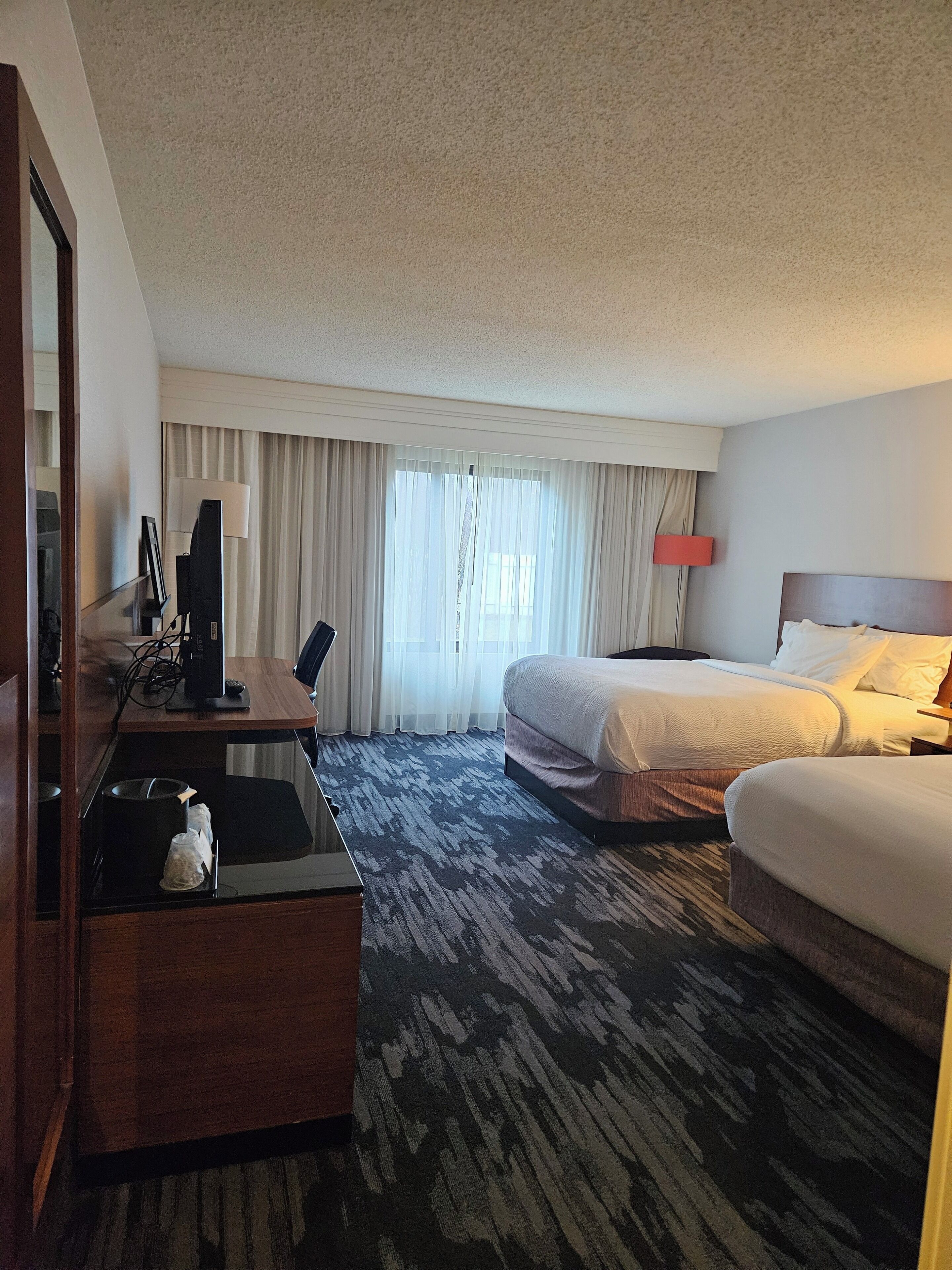 room, 2 queen beds | down duvets, in-room safe, desk, laptop workspace