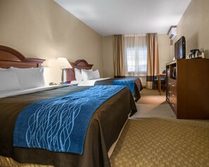 Standard Room, 2 Queen Beds, Non Smoking | Desk, iron/ironing board, free cribs/infant beds, rollaway beds