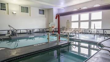 Indoor pool, sun loungers