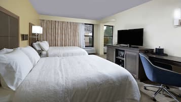 Room, 2 Queen Beds, Accessible (Roll-In Shower) | Premium bedding, desk, laptop workspace, blackout curtains