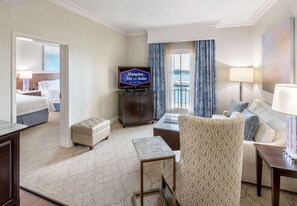 2 Queen 1 Bedroom Suite Non Smoking | In-room safe, desk, laptop workspace, blackout curtains