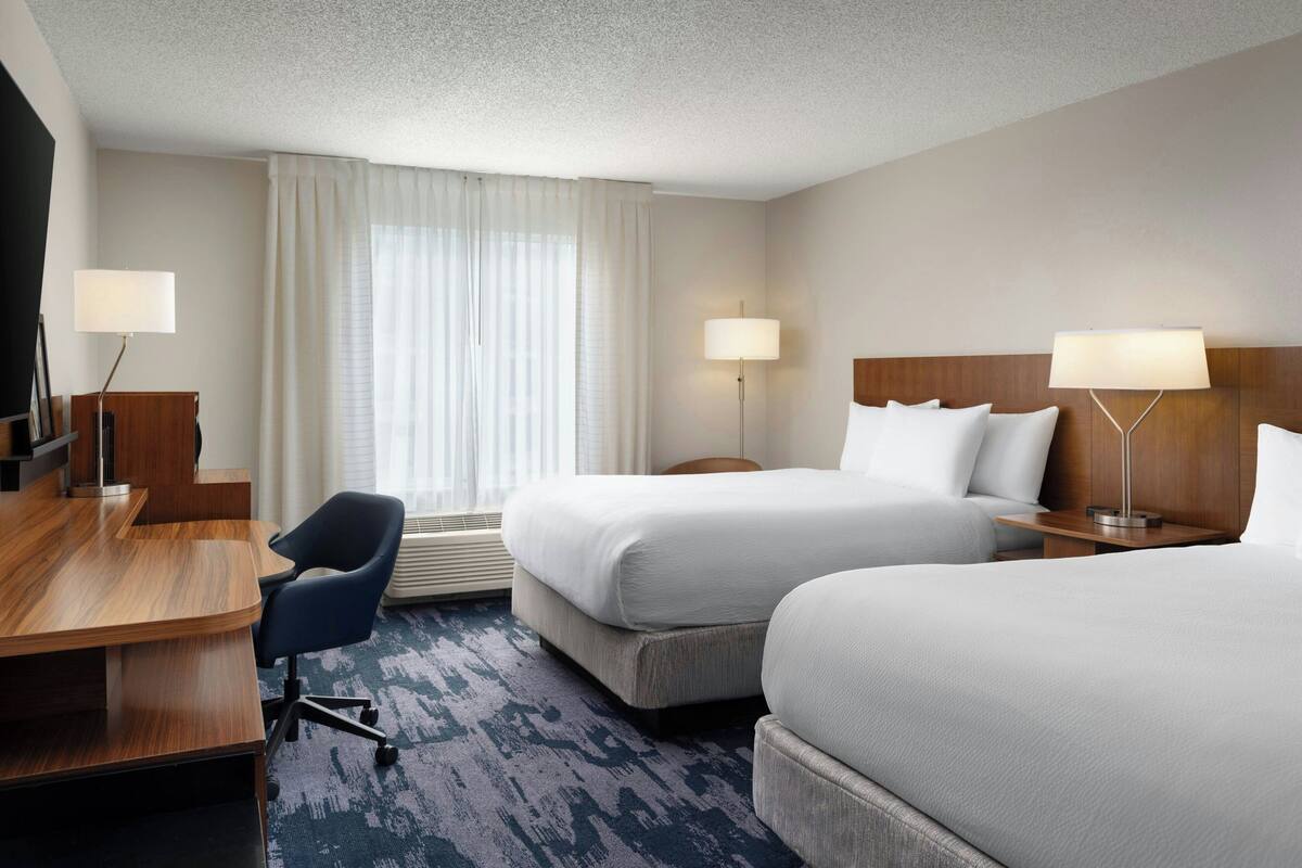 room, 2 queen beds | in-room safe, desk, iron/ironing board, free wifi