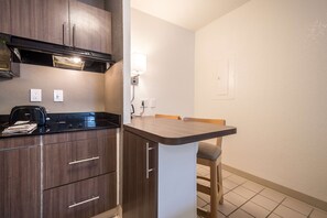 Fridge, microwave, coffee/tea maker