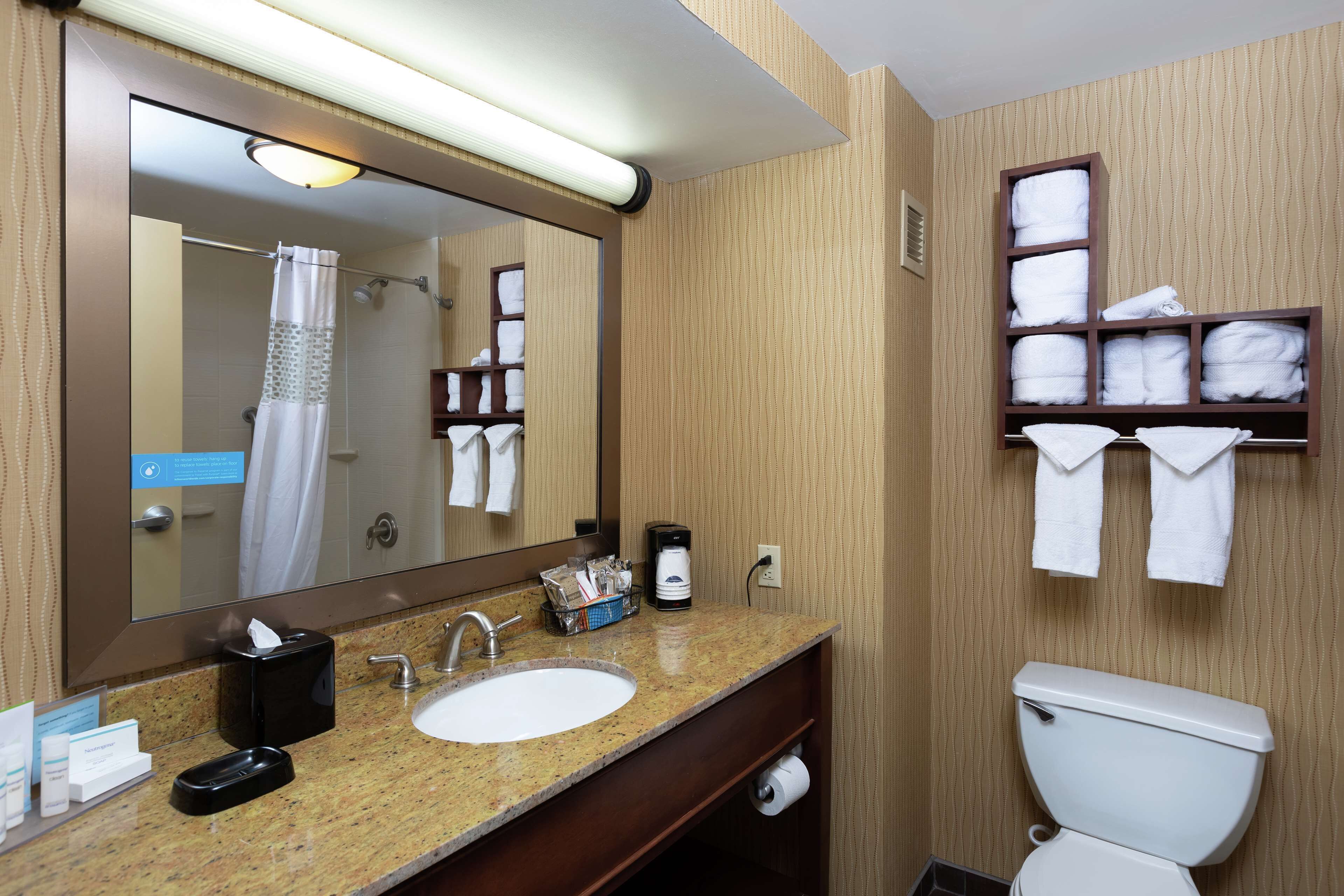 one king and one sofa bed | bathroom | combined shower/bathtub, hydromassage showerhead, hair dryer, towels