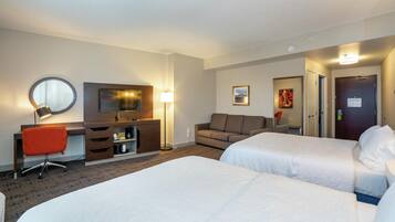 Deluxe Room, Multiple Beds, Refrigerator | Premium bedding, blackout drapes, iron/ironing board