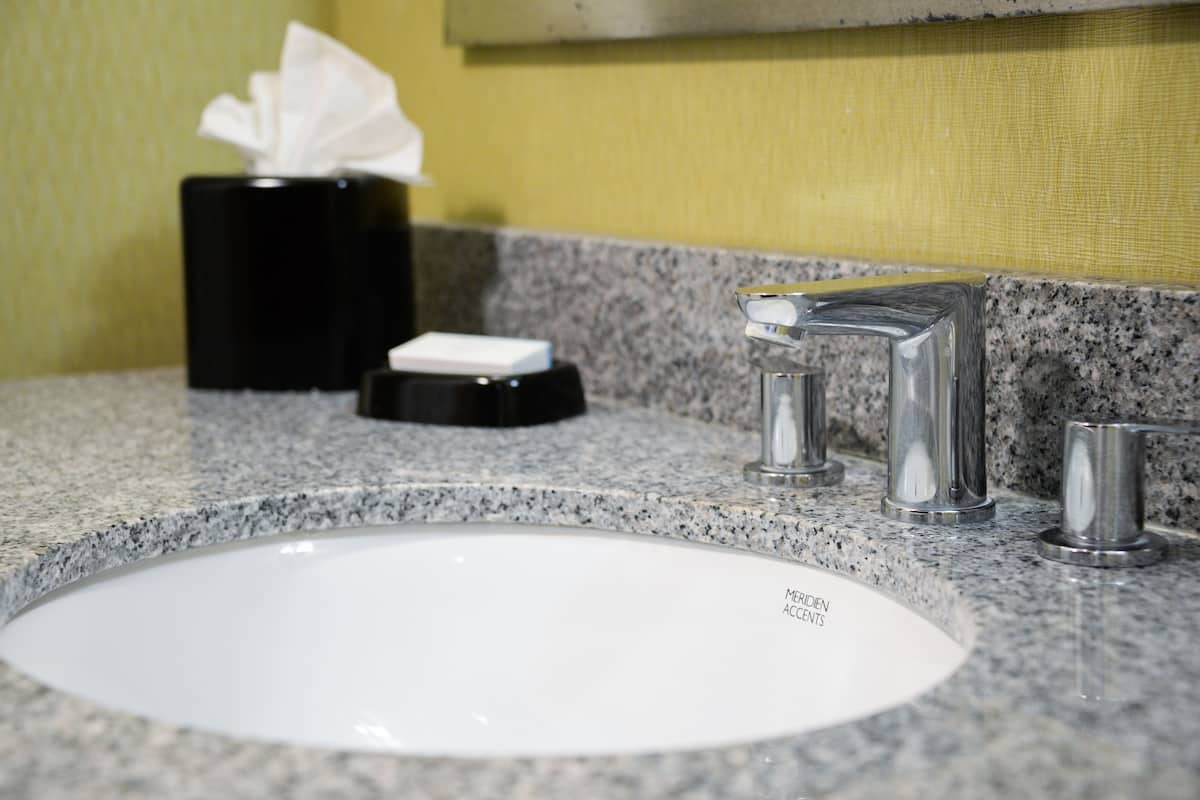 room, 1 king bed with sofa bed, non smoking | bathroom | combined shower/bathtub, free toiletries, hair dryer, towels