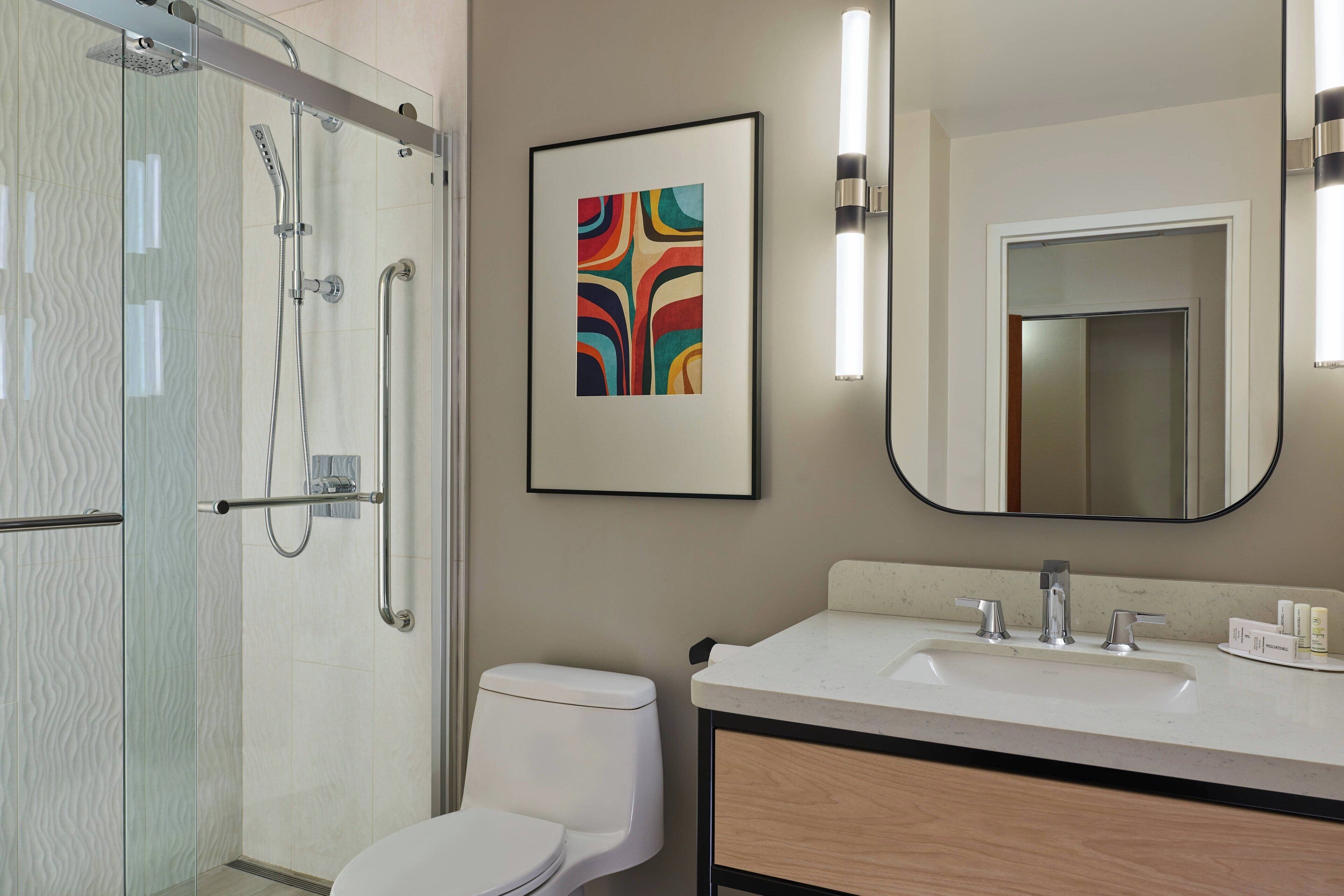 junior suite, 1 bedroom | bathroom | separate bathtub and shower, free toiletries, hair dryer, towels