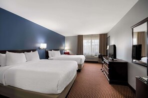Standard Room, 2 Queen Beds, Non Smoking | Pillowtop beds, desk, laptop workspace, iron/ironing board