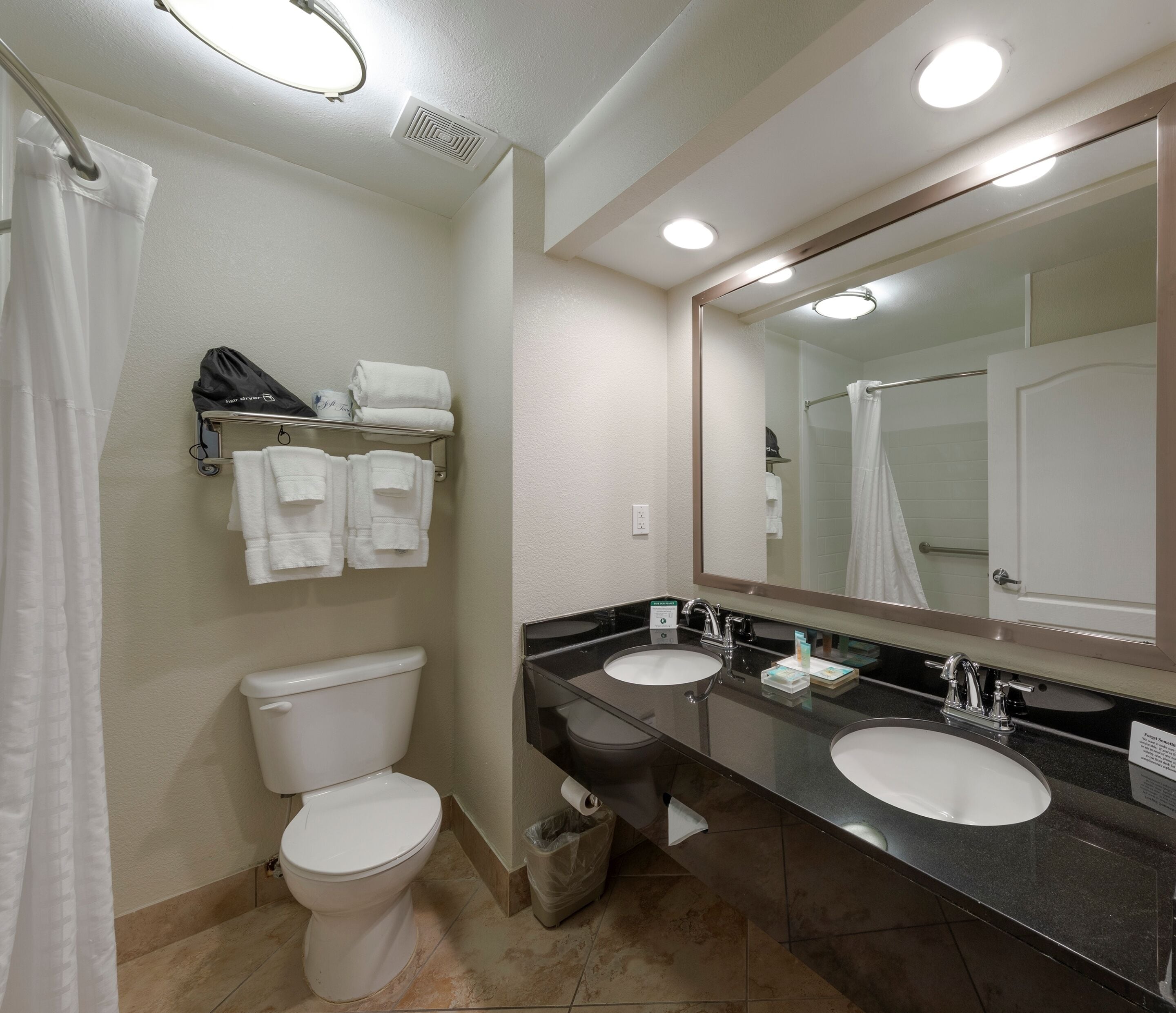 double room | bathroom | free toiletries, hair dryer, towels, soap