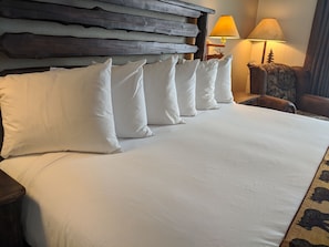 Pillow-top beds, desk, blackout curtains, iron/ironing board