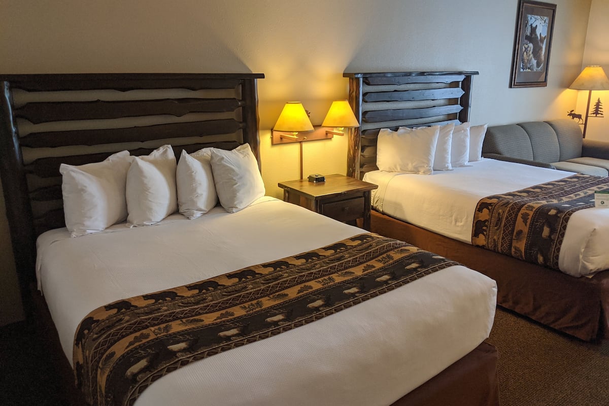 deluxe room, 2 queen beds, accessible (deluxe room two queen beds and sofa) | pillow-top beds, desk, blackout curtains, iron/ironing board