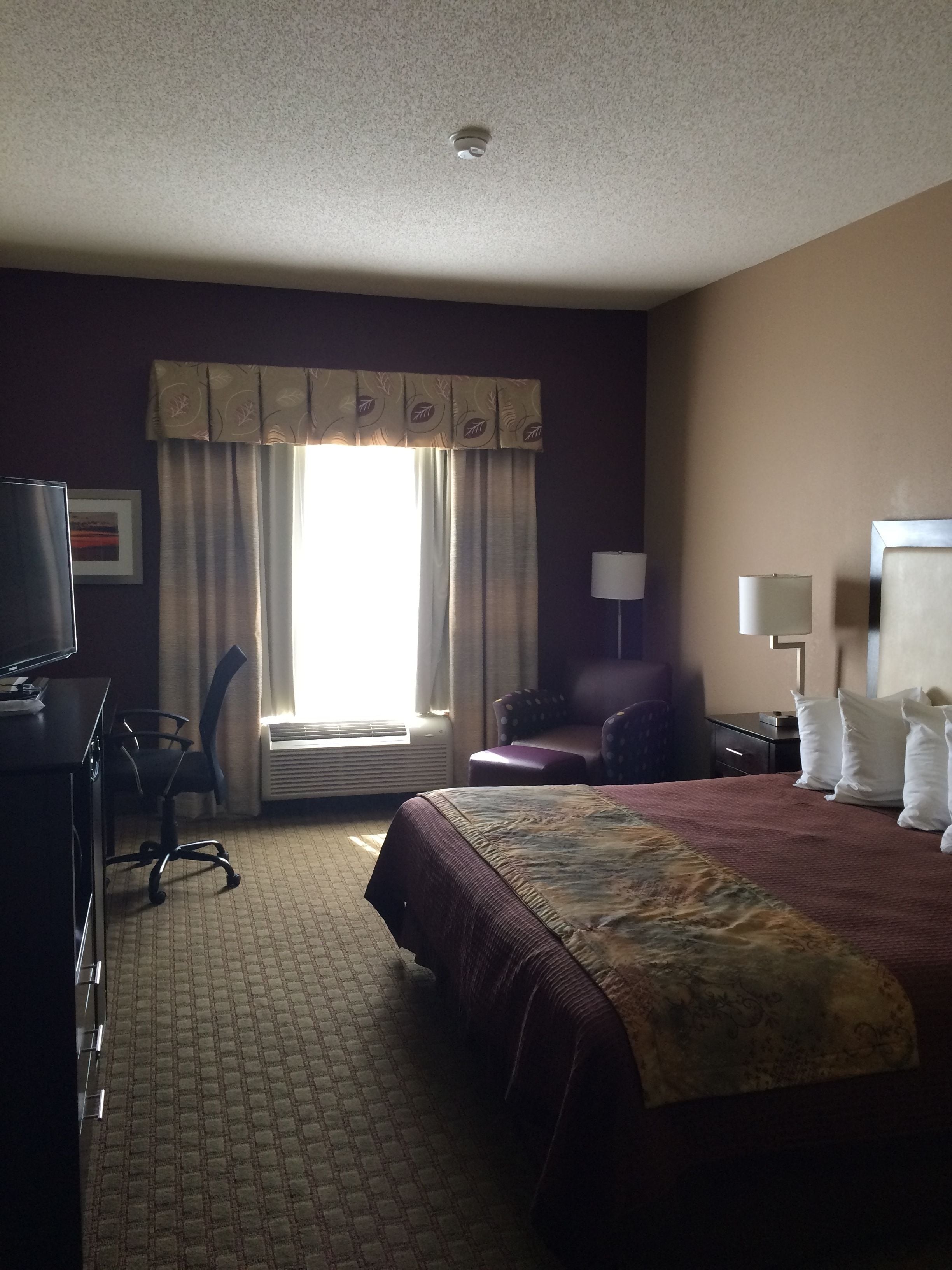 hypo-allergenic bedding, pillow-top beds, desk, laptop workspace