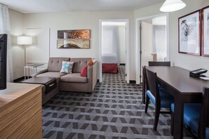 Suite, 2 Bedrooms | In-room safe, desk, laptop workspace, iron/ironing board