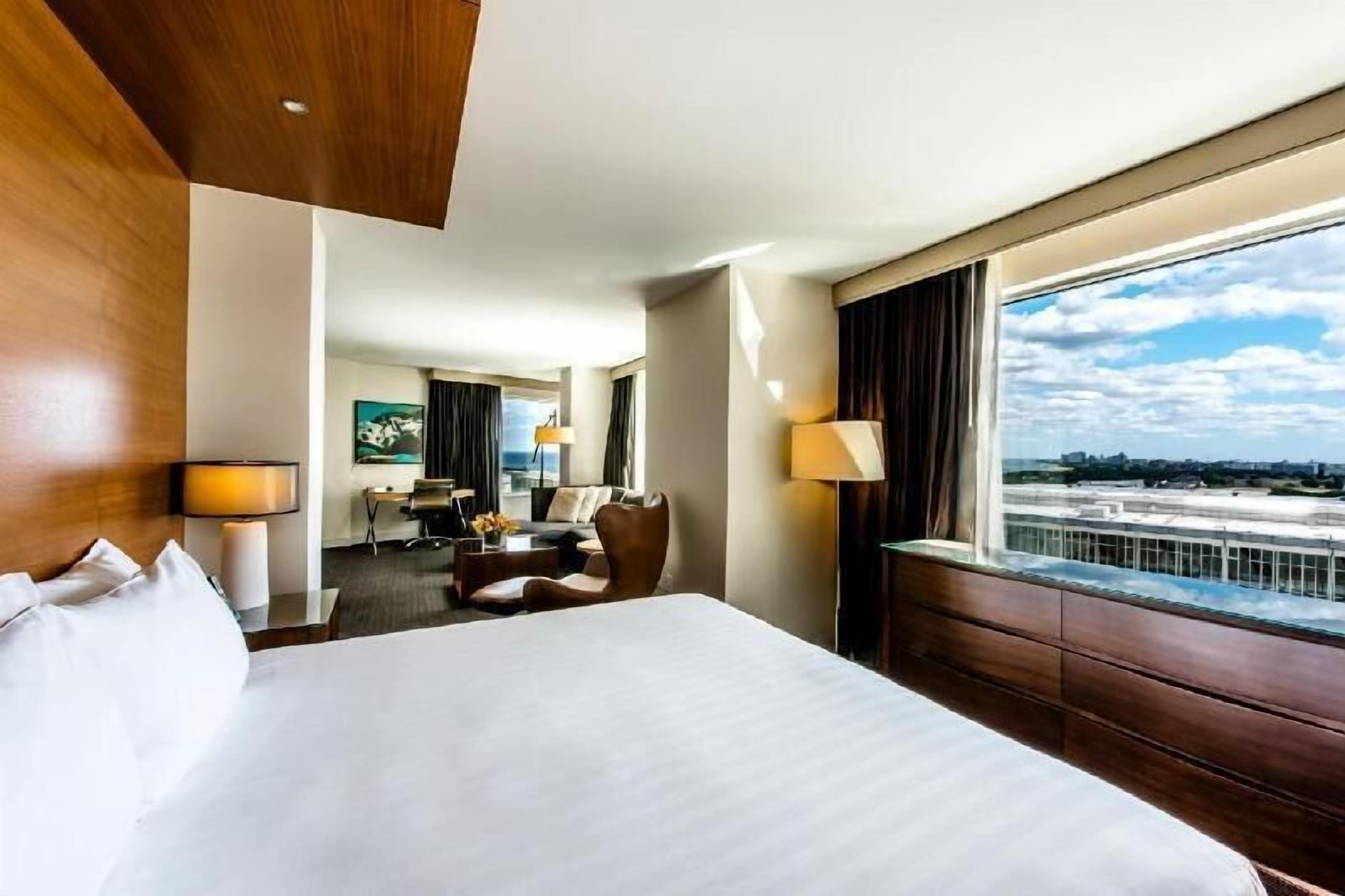 Premium bedding, down comforters, pillowtop beds, in-room safe