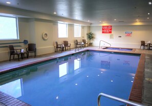 Indoor pool, open 8:00 AM to 10 PM, sun loungers