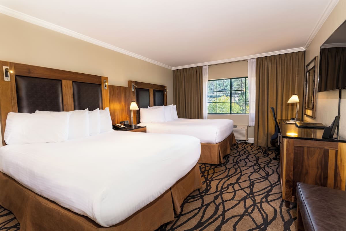 standard room, 2 queen beds | premium bedding, pillow-top beds, in-room safe, desk