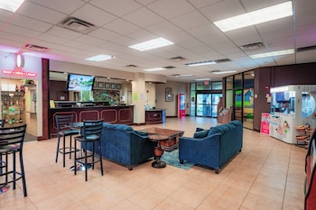 Hotel entrance and lobby at FantasyWorld Resort