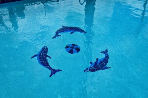 Una piscina al aire libre de temporada (de 09:00 a 22:00), sombrillas