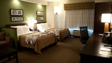 Deluxe Room, Non Smoking (2 Double Beds & Sofa Bed) | Desk, blackout curtains, iron/ironing board, free cots/infant beds