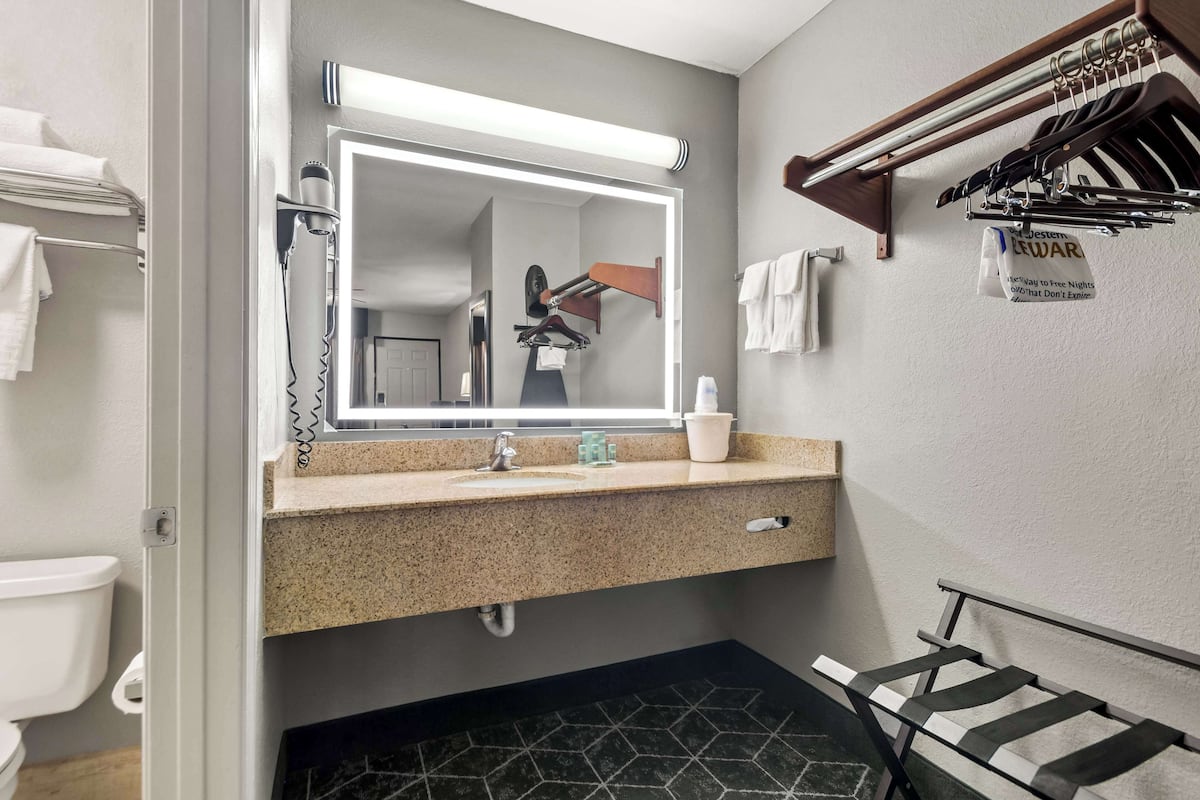 standard room, 2 queen beds, non smoking, refrigerator & microwave | premium bedding, in-room safe, desk, laptop workspace